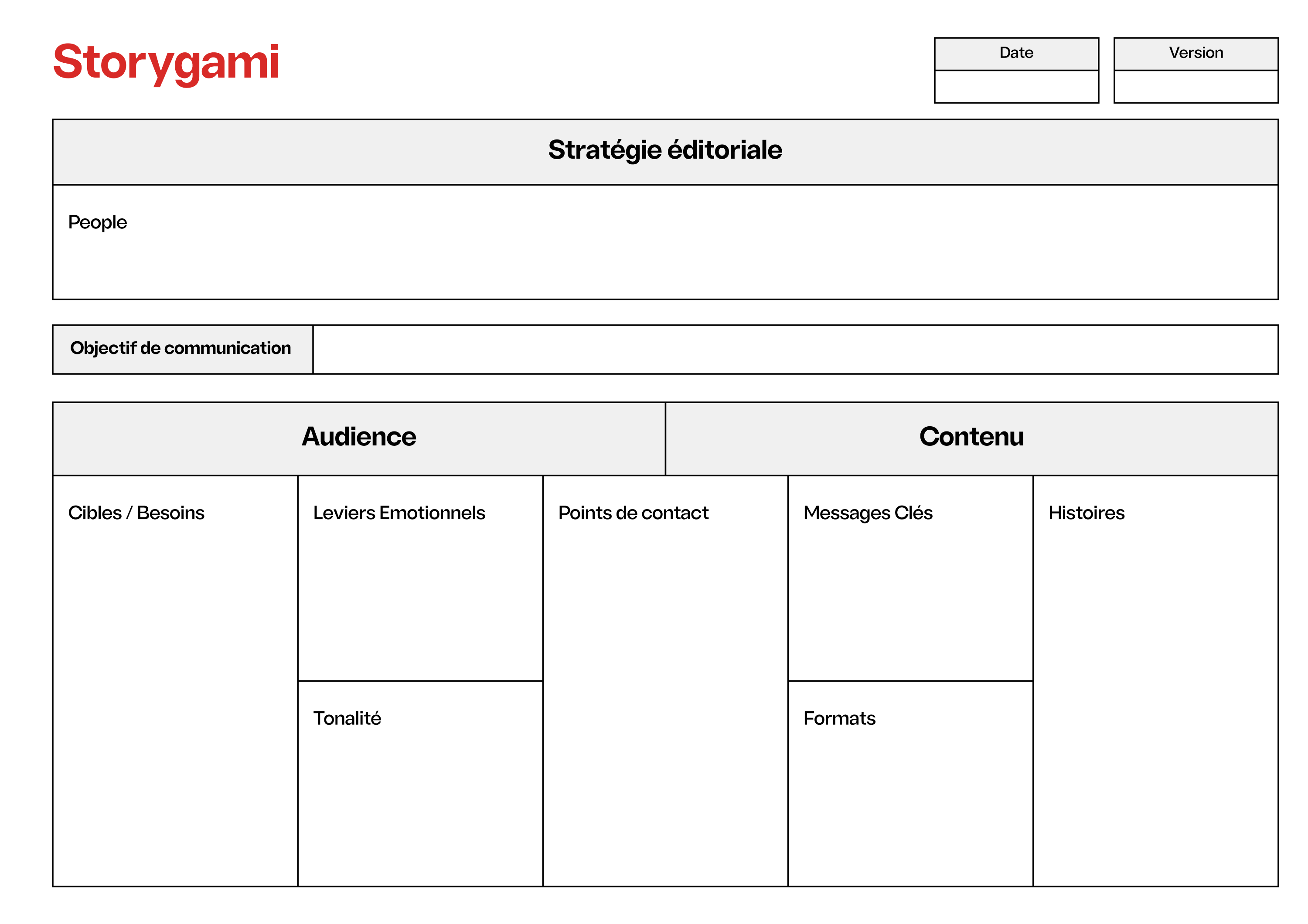 Canvas Storygami — six plis pour structurer un récit de marque